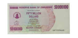 Зимбабве 50000000 долларов 2008 год - UNC
