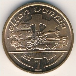 Монета Остров Мэн 1 пенни 1991 год - Токарный станок