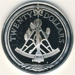 Виргинские острова 20 долларов 1985 год