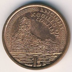 Остров Мэн 1 пенни 2001 год (отметка "AA" на реверсе)
