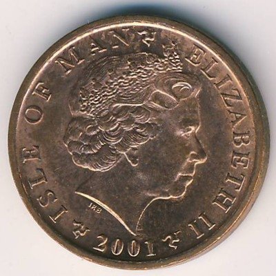 Остров Мэн 1 пенни 2001 год (отметка &quot;AA&quot; на реверсе)