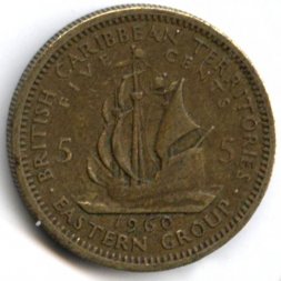 Восточные Карибы 5 центов 1960 год
