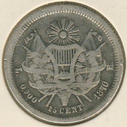 Гватемала 25 сентаво 1870 год