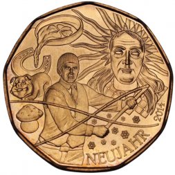 Австрия 5 евро 2014 год - Новый год