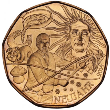 Австрия 5 евро 2014 год - Новый год