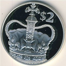Каймановы острова 2 доллара 2002 год