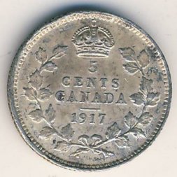 Канада 5 центов 1917 год