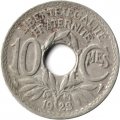 Франция 10 сантимов 1923 год (отметка монетного двора: &quot;Рог изобилия&quot;)