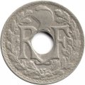 Франция 10 сантимов 1923 год (отметка монетного двора: &quot;Рог изобилия&quot;)