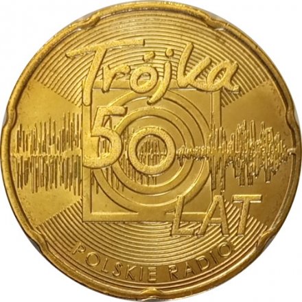 Польша 2 злотых 2012 год - 50 лет радио Тройка