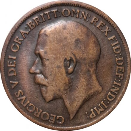 Великобритания 1 пенни 1919 год - Король Георг V (H)