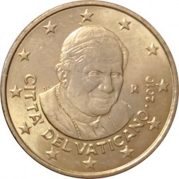 Ватикан 50 евроцентов 2010 год UNC