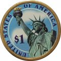 США 1 доллар 2007 год (D) - 4-ый Президент США - Джеймс Мэдисон (цветная эмаль)