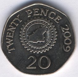 Гернси 20 пенсов 2009 год