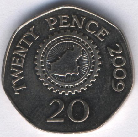 Гернси 20 пенсов 2009 год