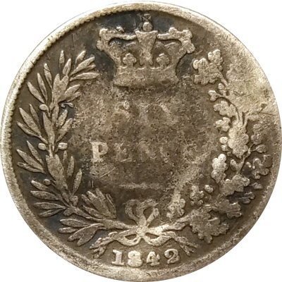 Великобритания 6 пенсов 1842 год