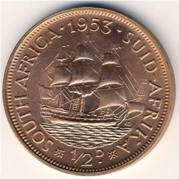 ЮАР 1/2 пенни 1953 год