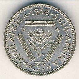 ЮАР 3 пенса 1958 год