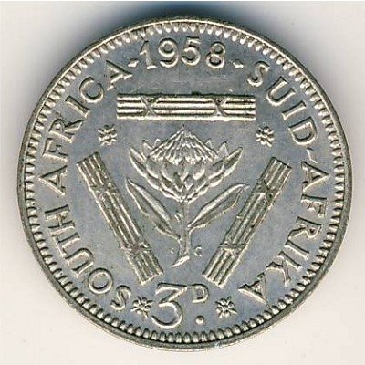 ЮАР 3 пенса 1958 год