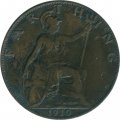 Великобритания 1 фартинг 1910 год - Король Эдуард VII