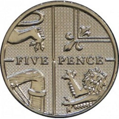 Великобритания 5 пенсов 2012 год