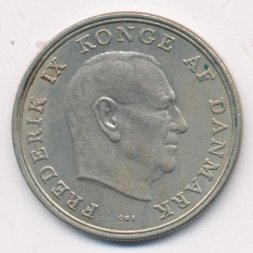 Дания 5 крон 1965 год - Король Фредерик IX