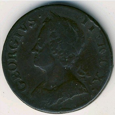 Великобритания 1/2 пенни 1749 год