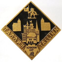 Значок Таллин. Tallinn. Эстонская ССР. Серия: Столицы республик СССР