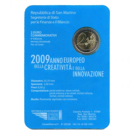 Сан-Марино 2 евро 2009 год - Европейский год креатива и инноваций