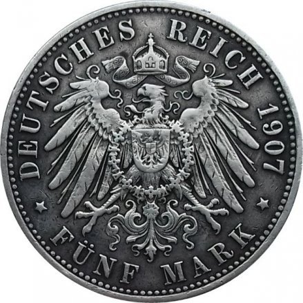 Германия 5 марок 1907 год (A) Пруссия