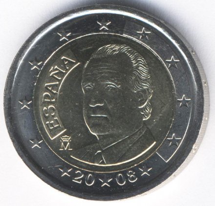 Испания 2 евро 2008 год - Хуан Карлос I