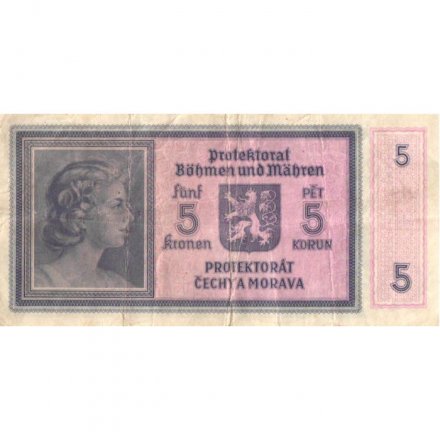 Богемия и Моравия 5 крон 1940 год (немецкая оккупация) - F