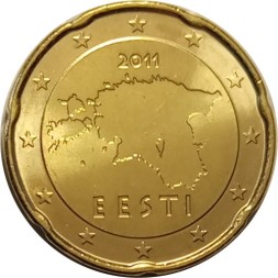 Эстония 20 евроцентов 2011 год