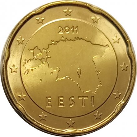 Эстония 20 евроцентов 2011 год UNC
