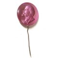 Значок-иголка В.И. Ленин, круглый, сиреневый