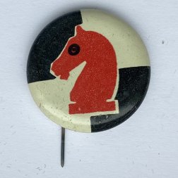 Значок. Спорт. Шахматы. Конь (круг, игла) тип 2