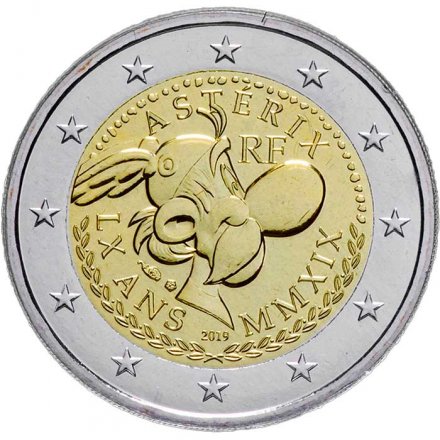 Франция 2 евро 2019 год - 60 лет Астериксу