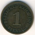 Германия 1 пфенниг 1874 год (A)