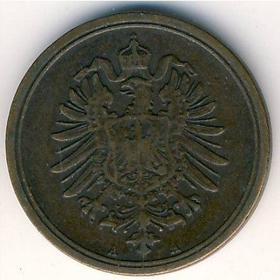 Германия 1 пфенниг 1874 год (A)