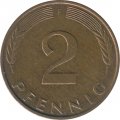 ФРГ 2 пфеннига 1994 год (F)