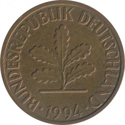 ФРГ 2 пфеннига 1994 год (F)