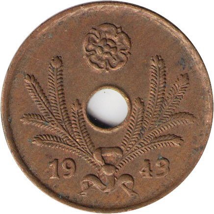 Финляндия 10 пенни 1943 год (медь)