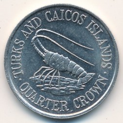 Монета Теркс и Кайкос 1/4 кроны 1981 год