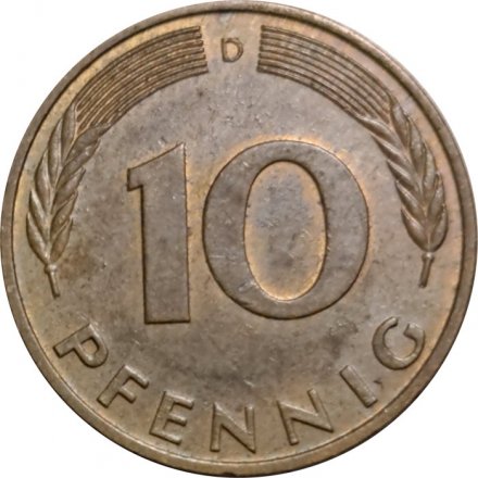 ФРГ 10 пфеннигов 1980 год (D)