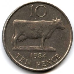 Гернси 10 пенсов 1984 год