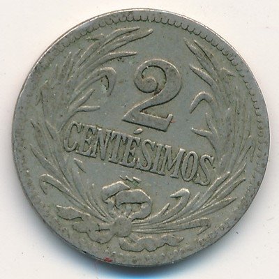 Уругвай 2 сентесимо 1924 год