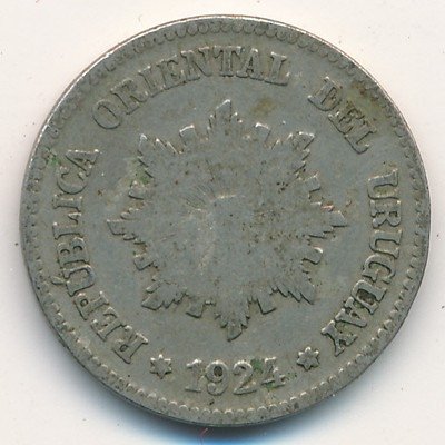 Уругвай 2 сентесимо 1924 год