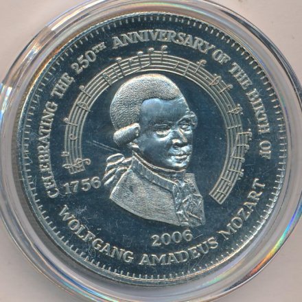 Острова Кука 1 доллар 2006 год - Вольфганг Амадей Моцарт