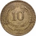 Чили 10 сентесимо 1966 год