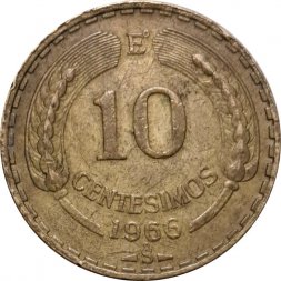 Чили 10 сентесимо 1966 год